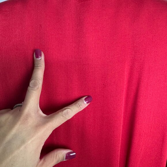 Vintage 80s Liz Claiborne Red Dress Size 2 Petite Button-Front Peplum‎ Dress - Picture 9 of 9